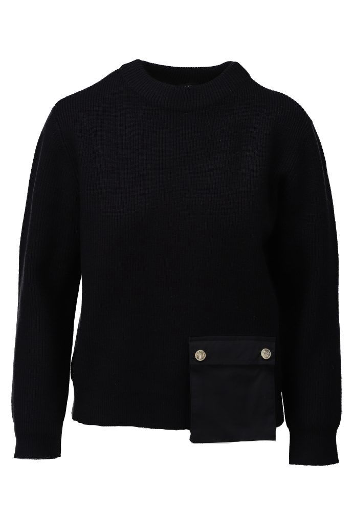 B842 Black - Pull met Ronde Hals