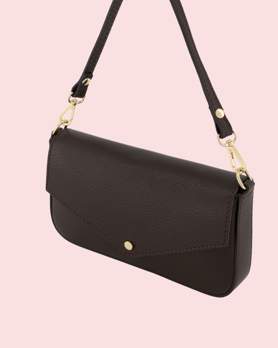 Tas BRANDY - Donkerbruin - Goudkleurig