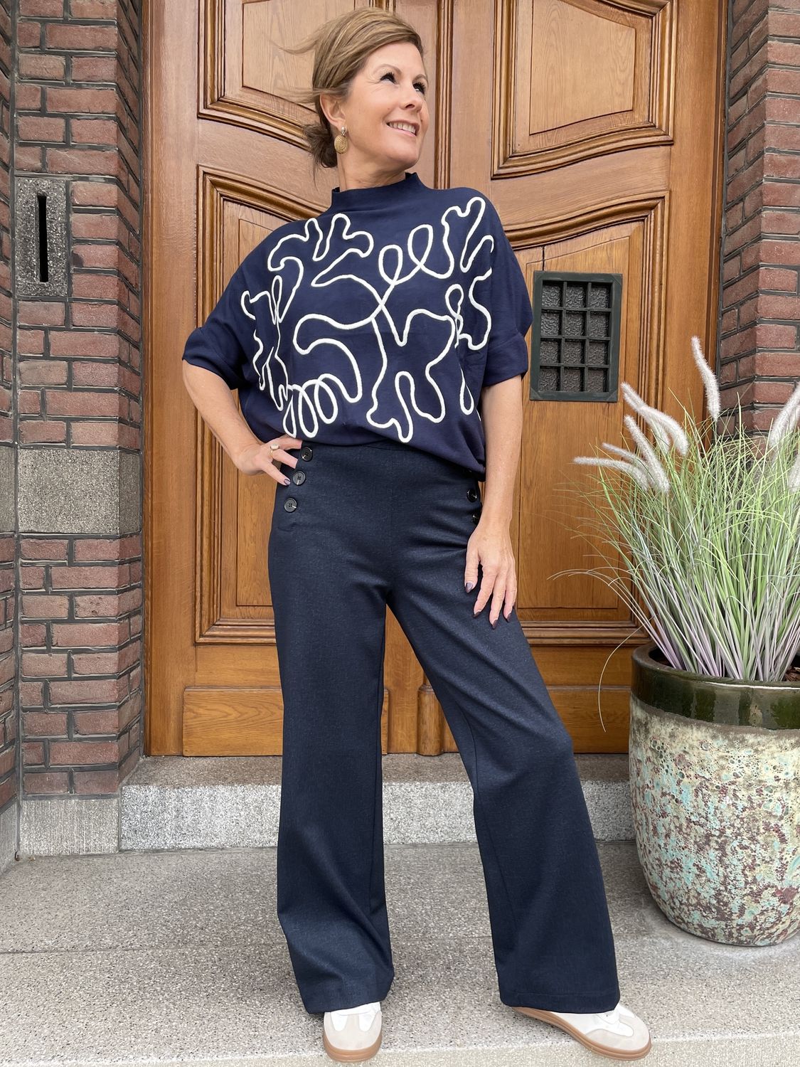 Broek - Donkerblauw met Knopen