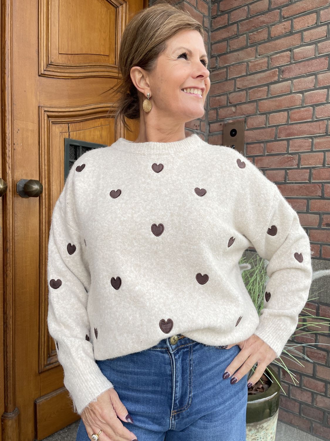 HARTJES SWEATER - TAUPE