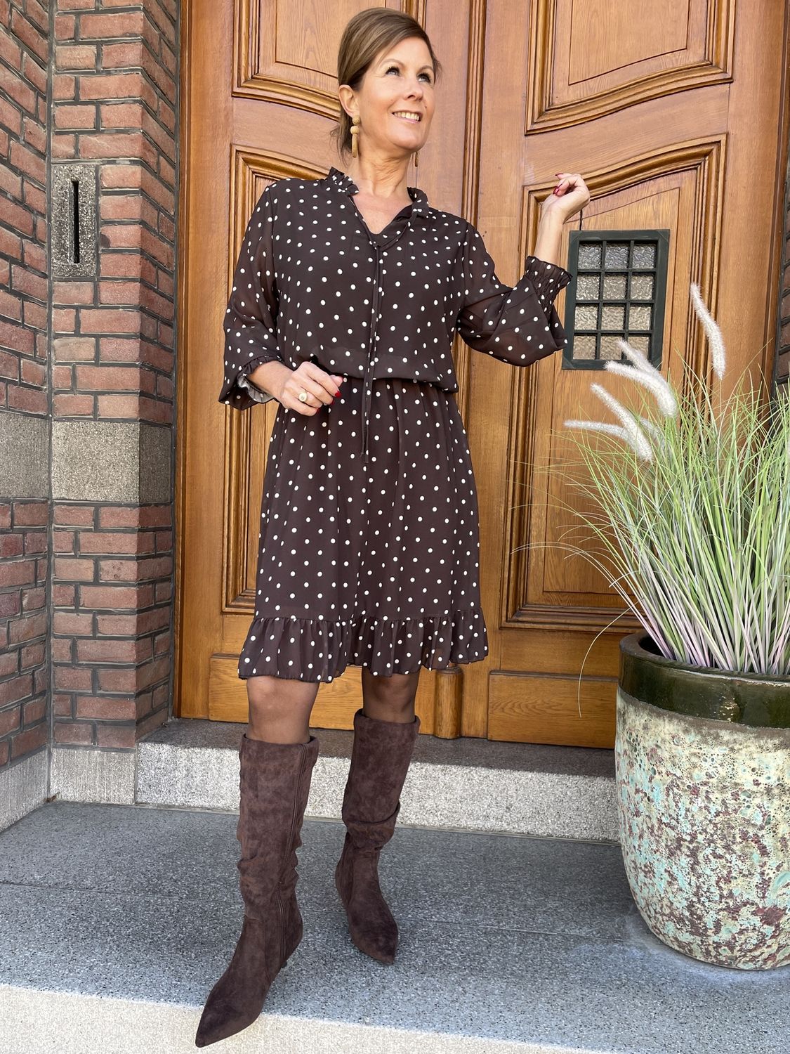 POLKADOT DRESS - CHOCO