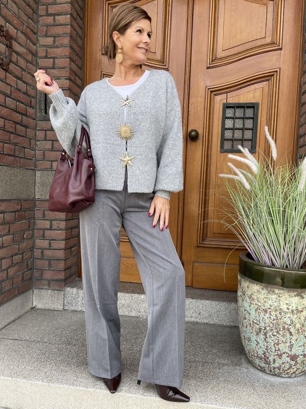 GRIJZE MELE PANTALON - Donna