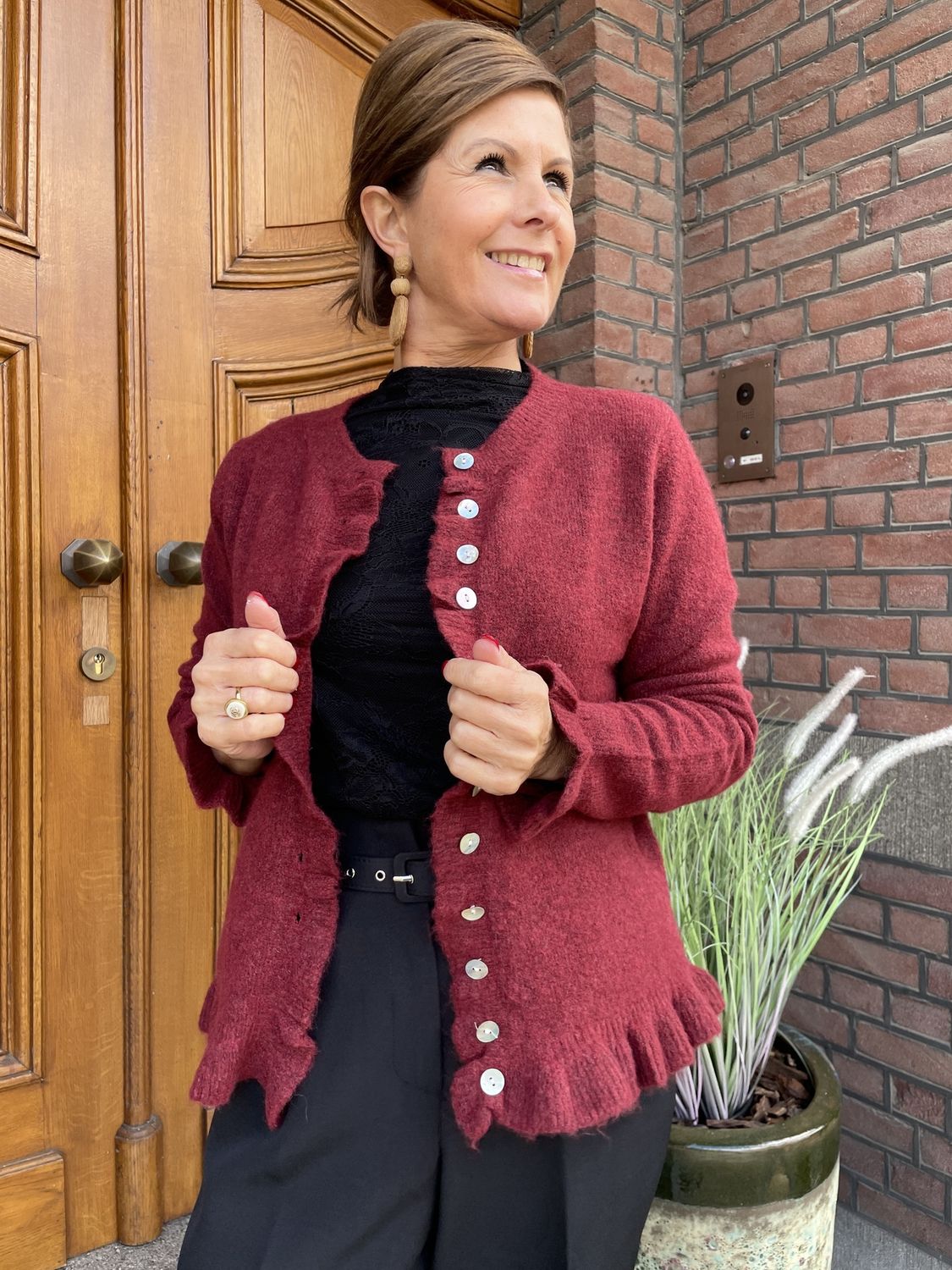 VEST BORDEAUX - met KNOOPJES - 253025