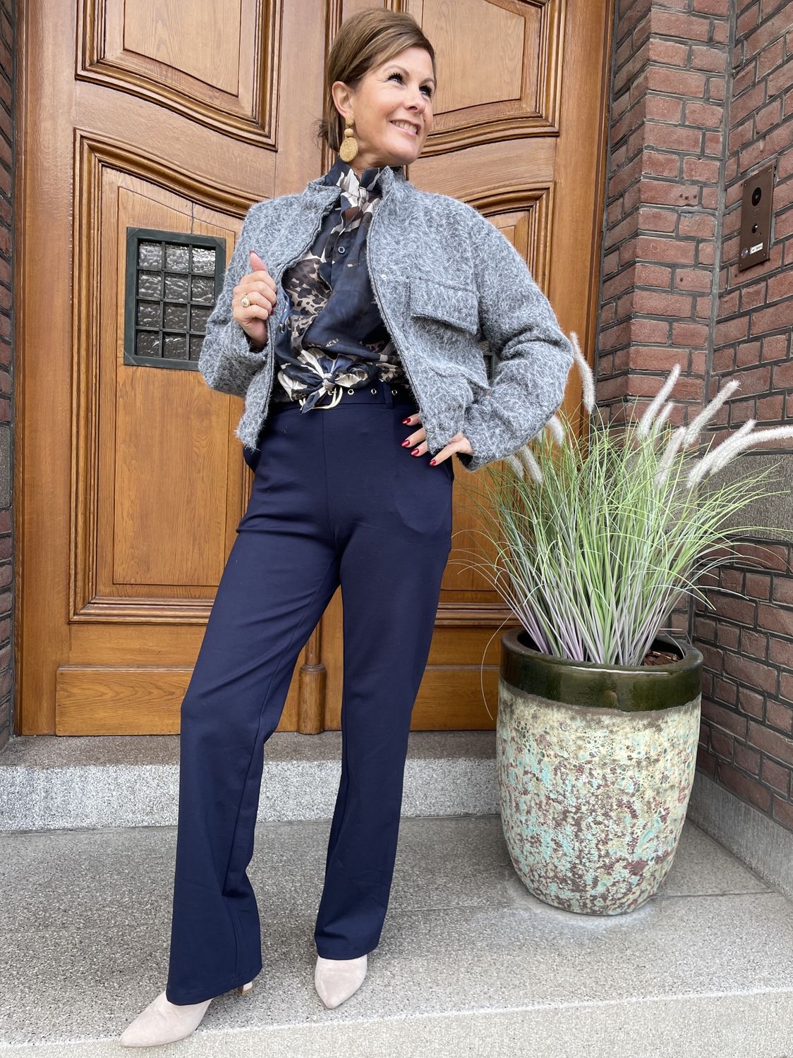 Maya Broek DONKERBLAUW - Stof