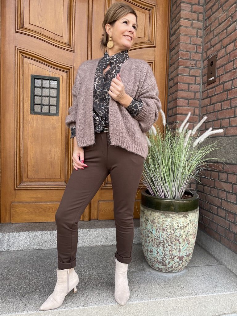 CHINO PANTALON DONNA - CHOCO