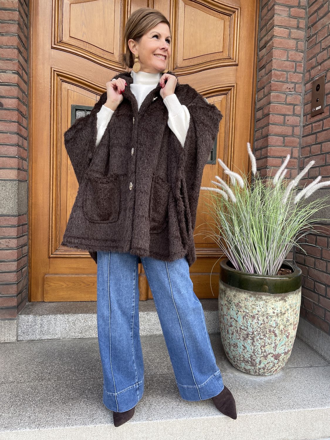 CHOCO  PONCHO - Hazel