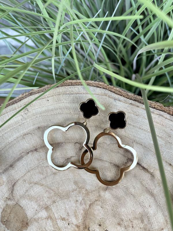 OORBELLEN 9 ZWART/GOUD