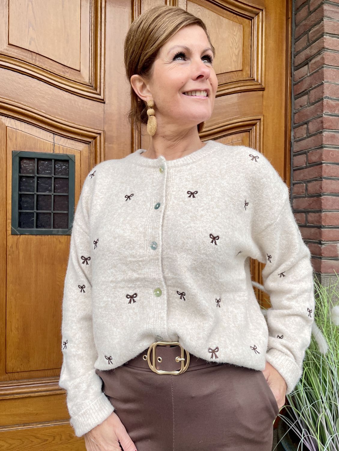 Vest met Strikjes - Beige