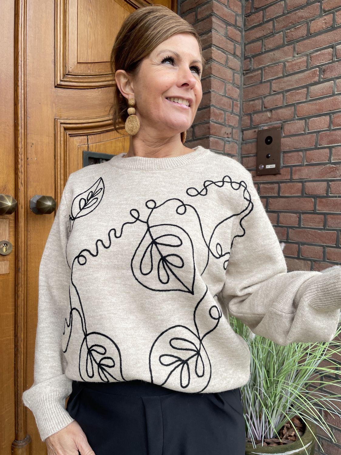 TRUI EFFA Taupe - met Zwarte Zigzag