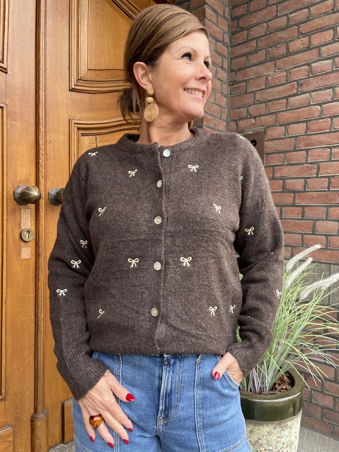 Vest met Strikjes - Choco