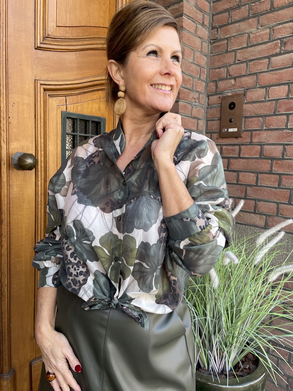 BLOEMEN BLOUSE KHAKI - Elin