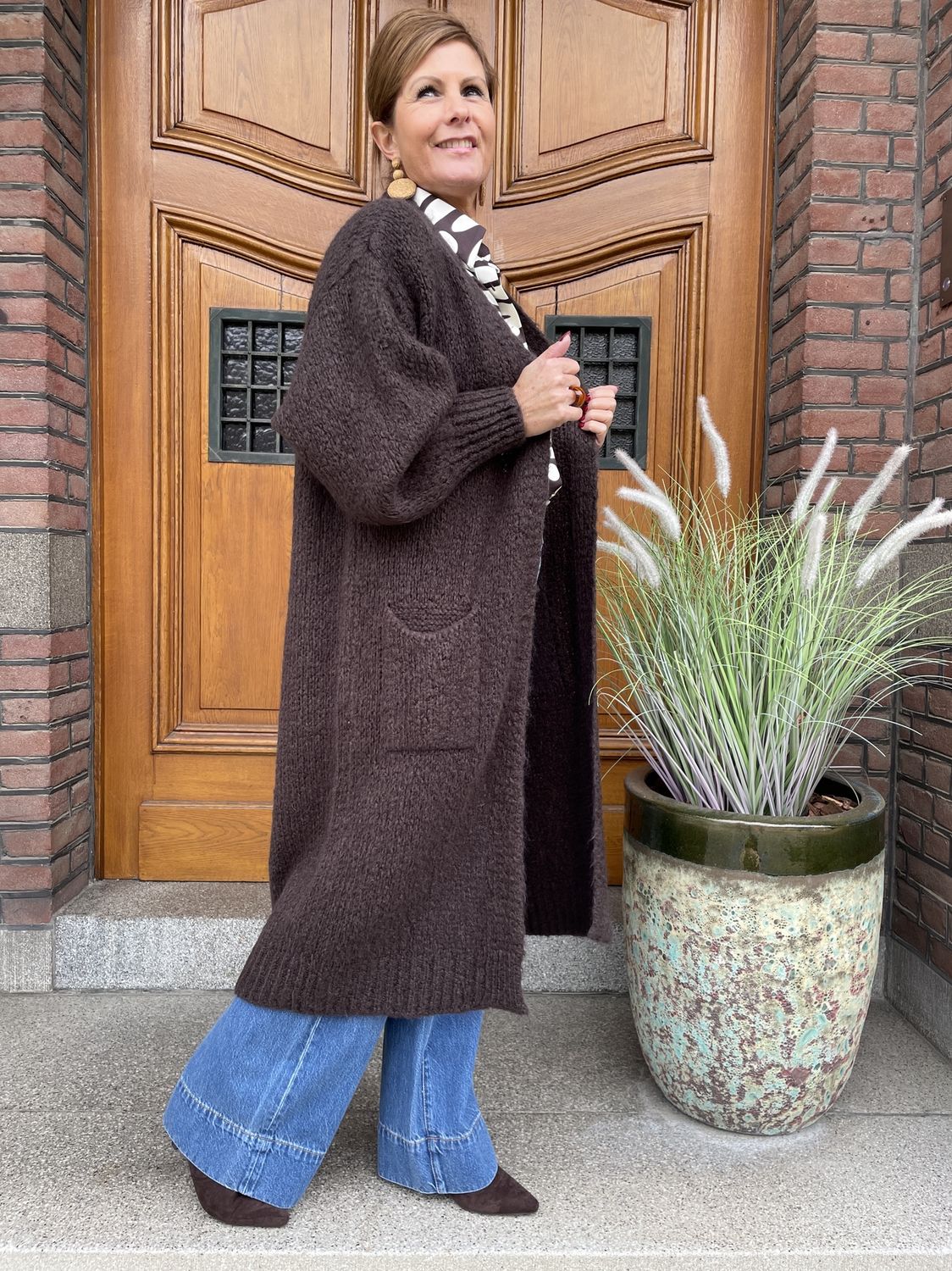 GEHAAKT CHOCO VEST - LANG - MAYA