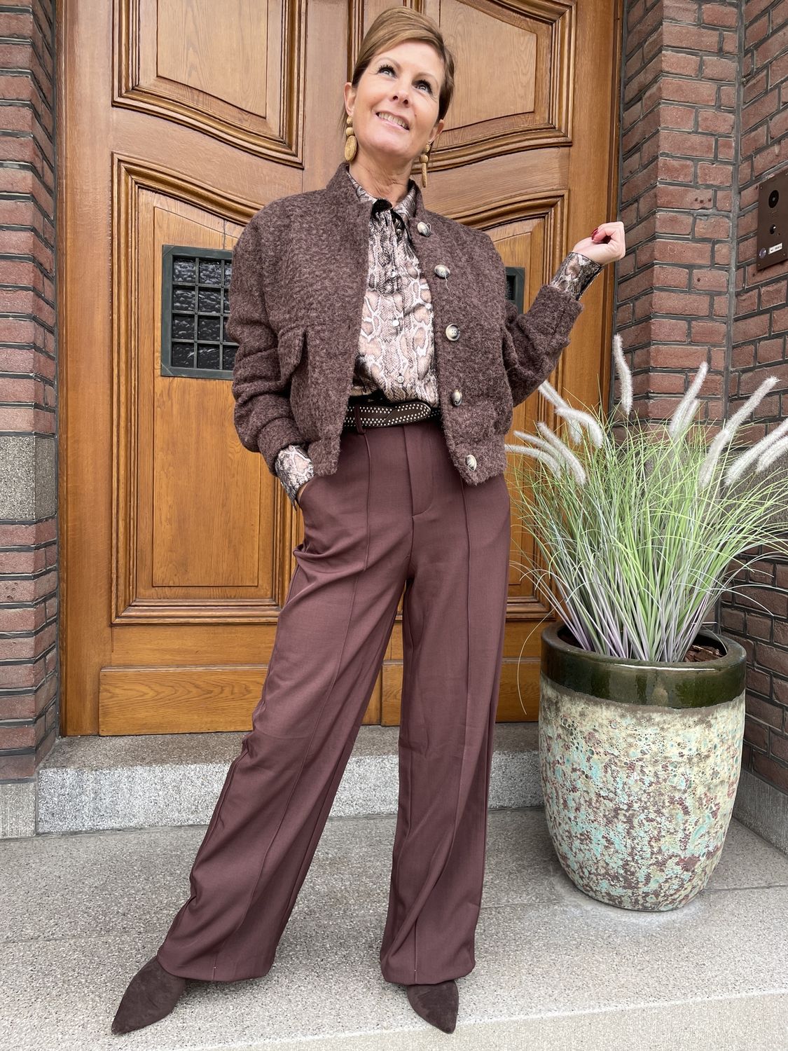 BROEK CHOCO 5937 met Riem
