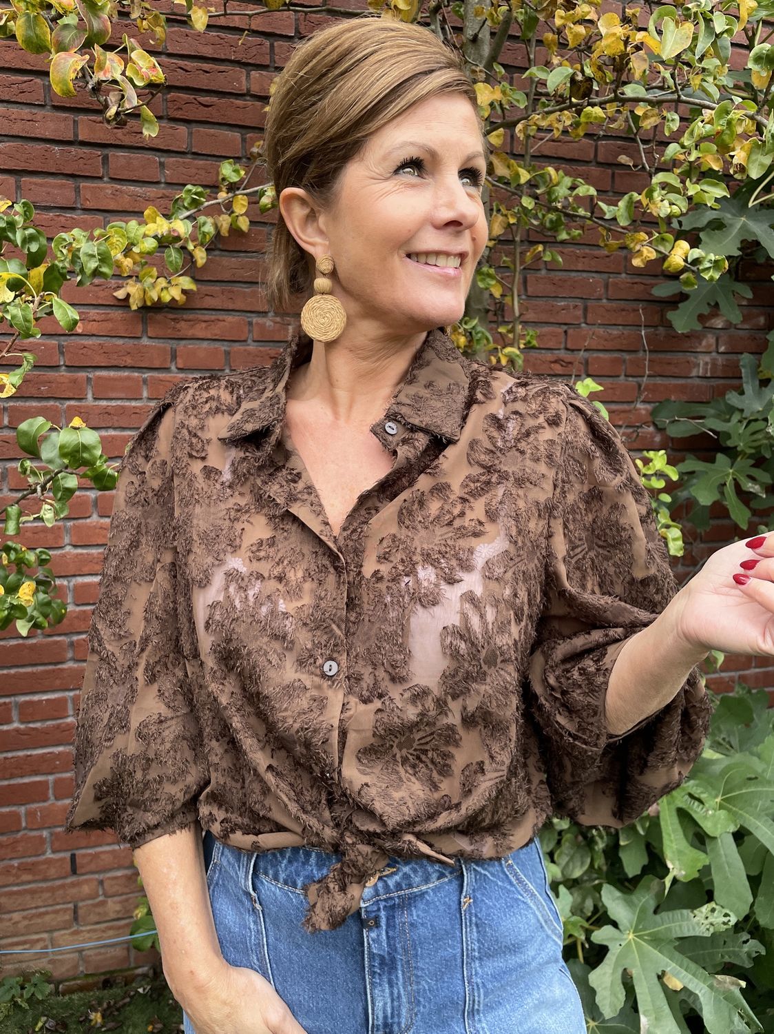 Blouse 9258 - BROWN