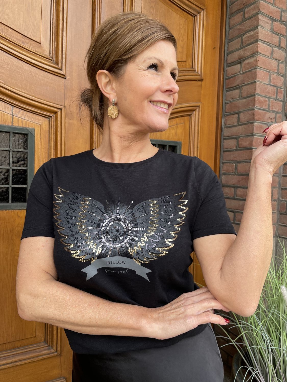 T-shirt Annie - Zwart