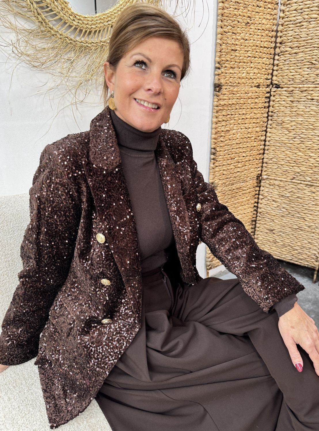 PAILETTEN BLAZER - CHOCO