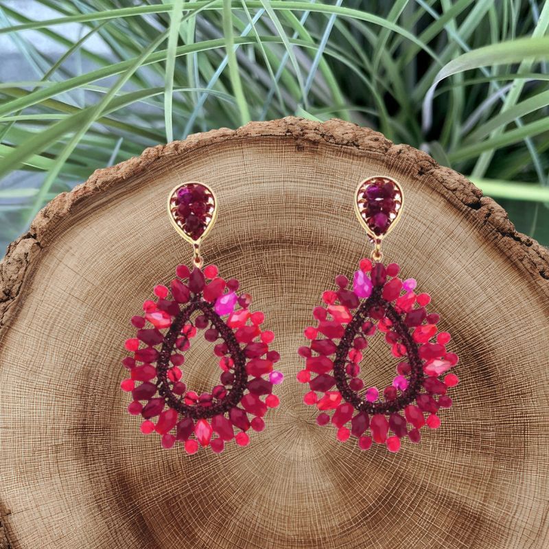 OORBELLEN - ROOD/ROZE KRALEN