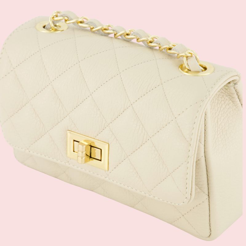 LEREN TAS - Azzie - Ecru