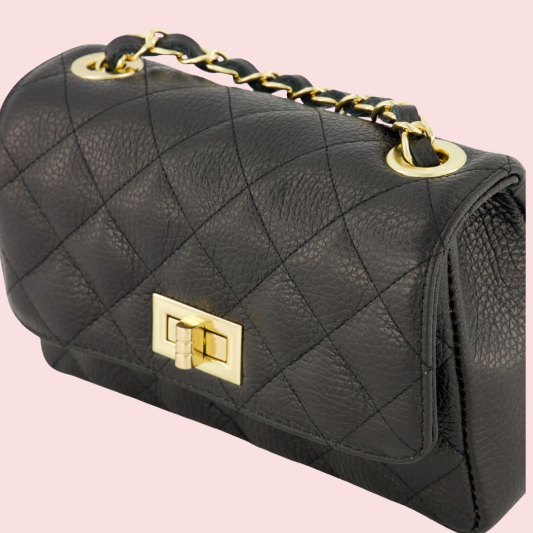 LEREN TAS - Azzie - ZWART