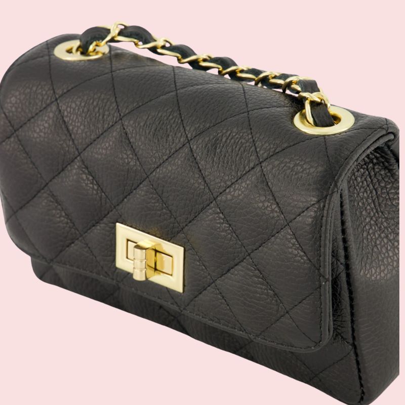 LEREN TAS - Azzie - ZWART