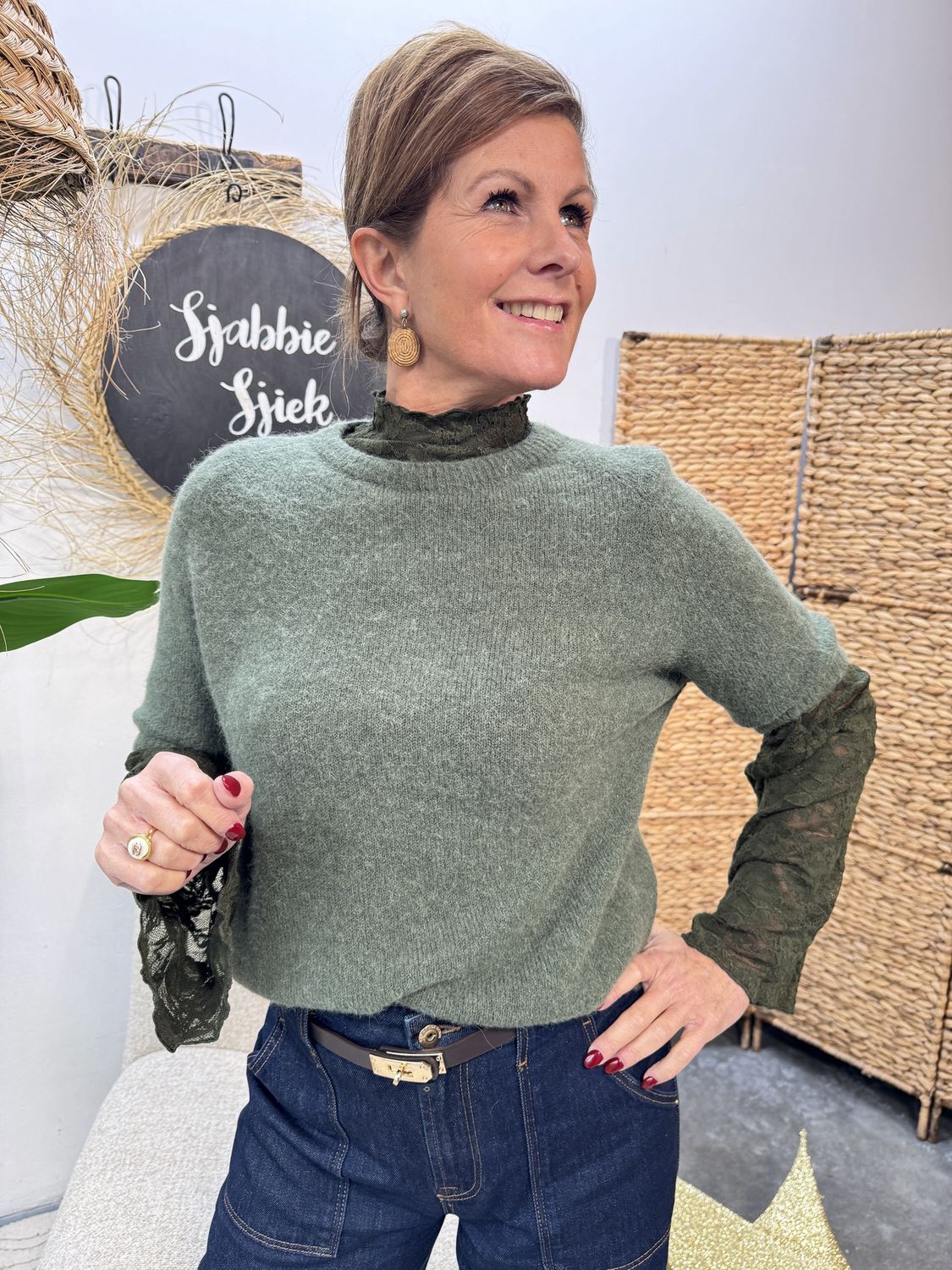 SWEATER Evelyn - Groen