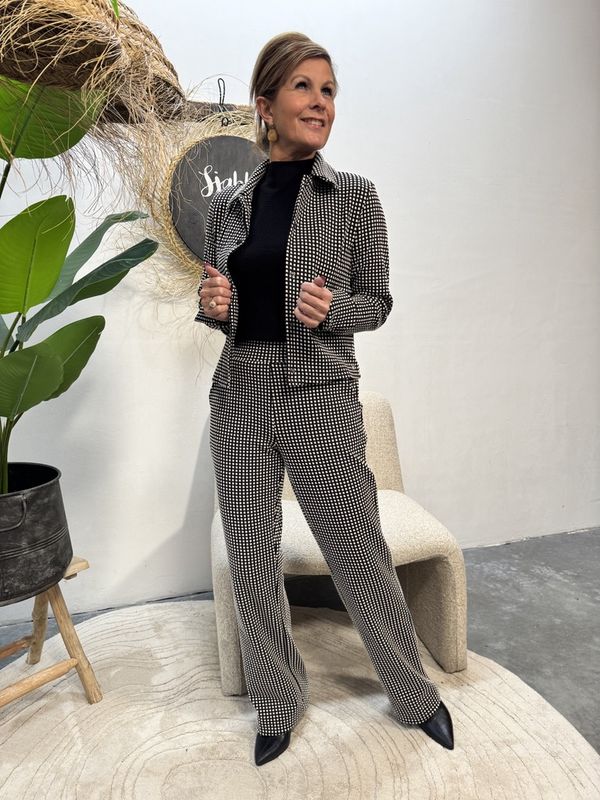 Broek SHANNA - Zwart/Offwhite