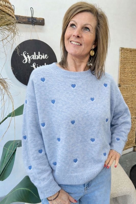 HARTJES SWEATER - LICHTBLAUW