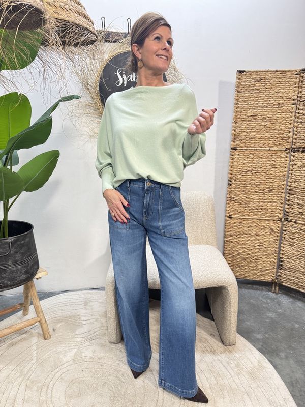 WIDE LEG JEANS LULU - MEDIUM BLUE