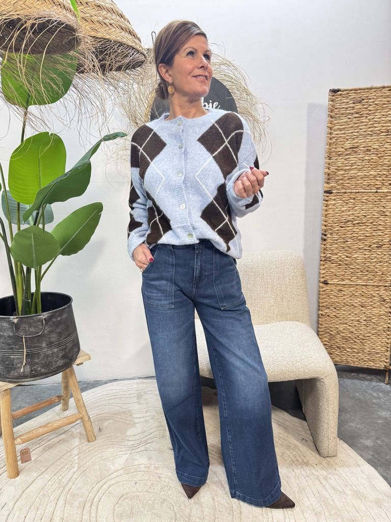 WIDE LEG JEANS LULU - DARK BLUE