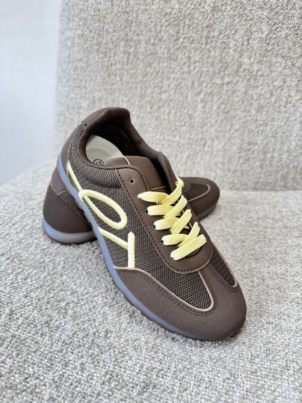 Sneaker POLLY - Choco met Gele Details