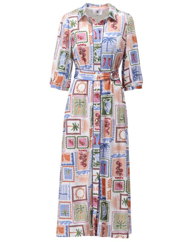 C302 P096 - Maxi Jurk met Design