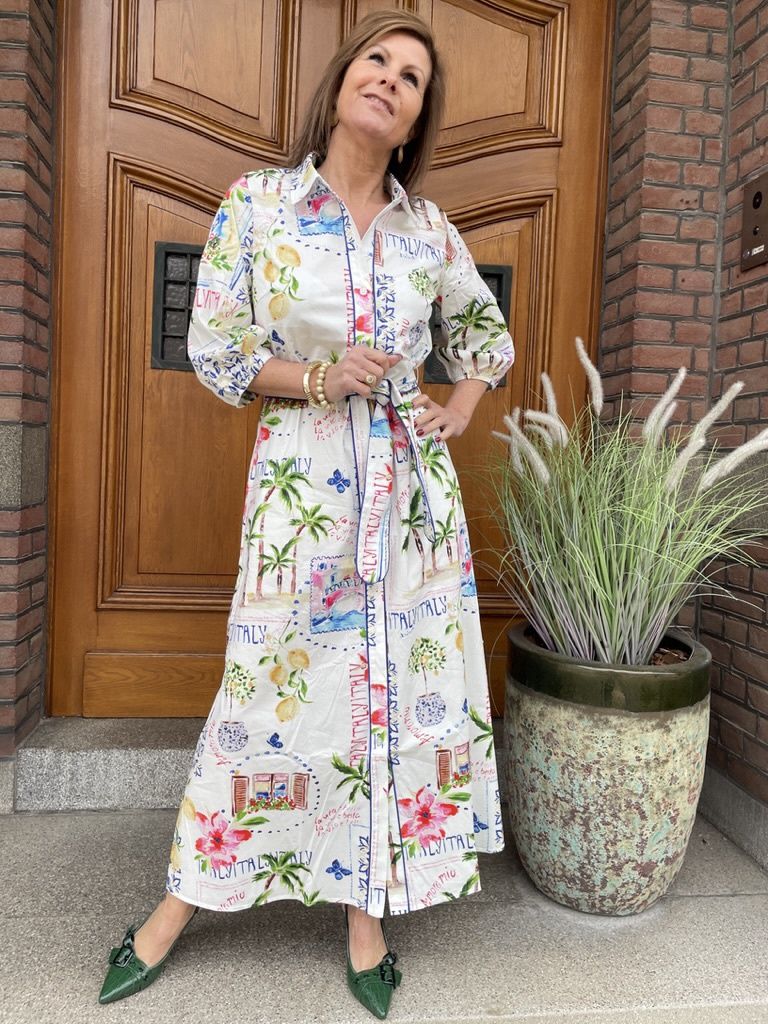 C359L P087 - Maxi Jurk met Design