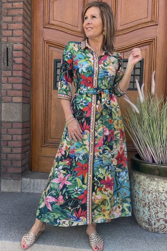 C410 P135 - Maxi Jurk met Design