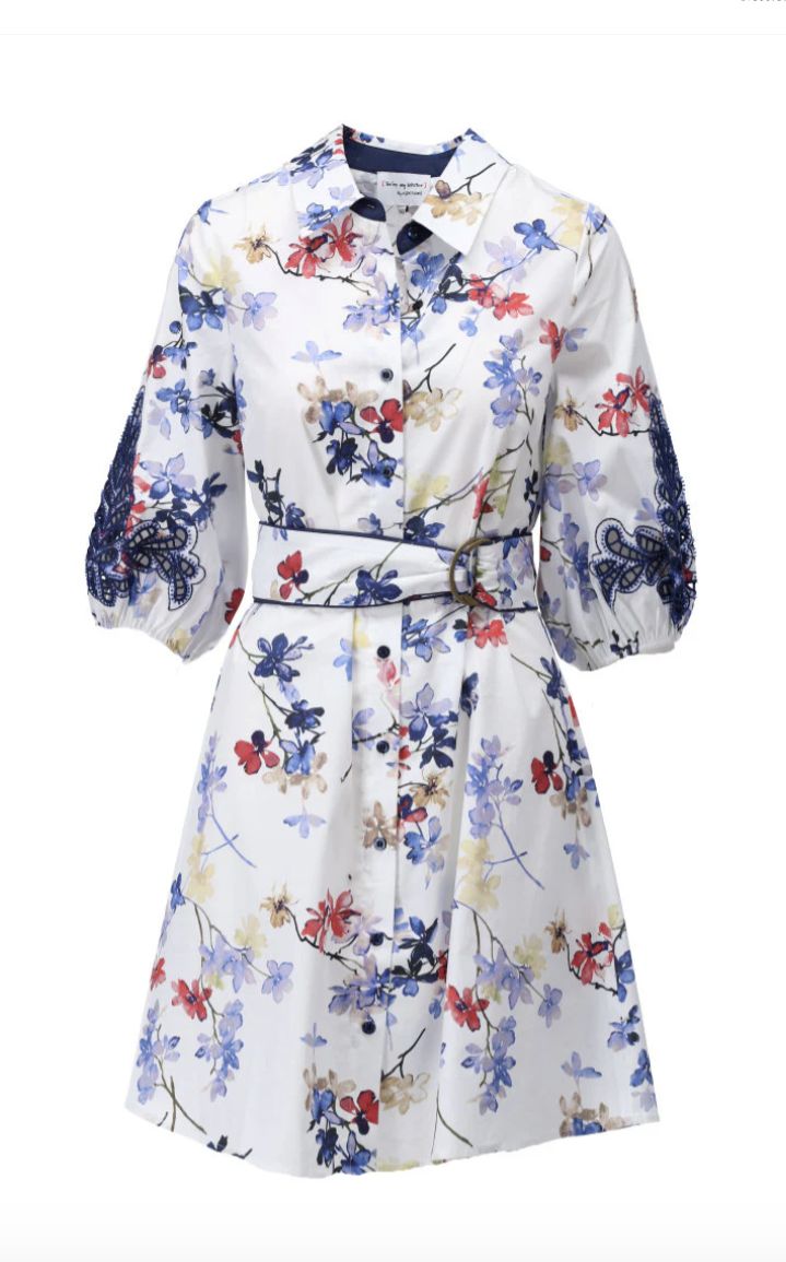 C718L P075 - Jurk met Design en Borduursel