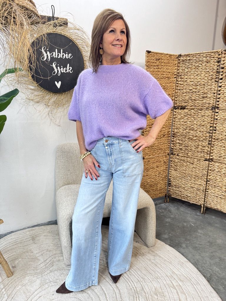 WIDE LEG JEANS LULU - AQUA BLUE