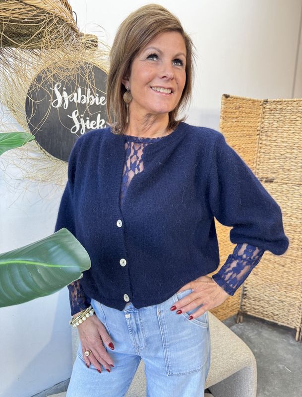 VESTJE LILLY - DONKERBLAUW