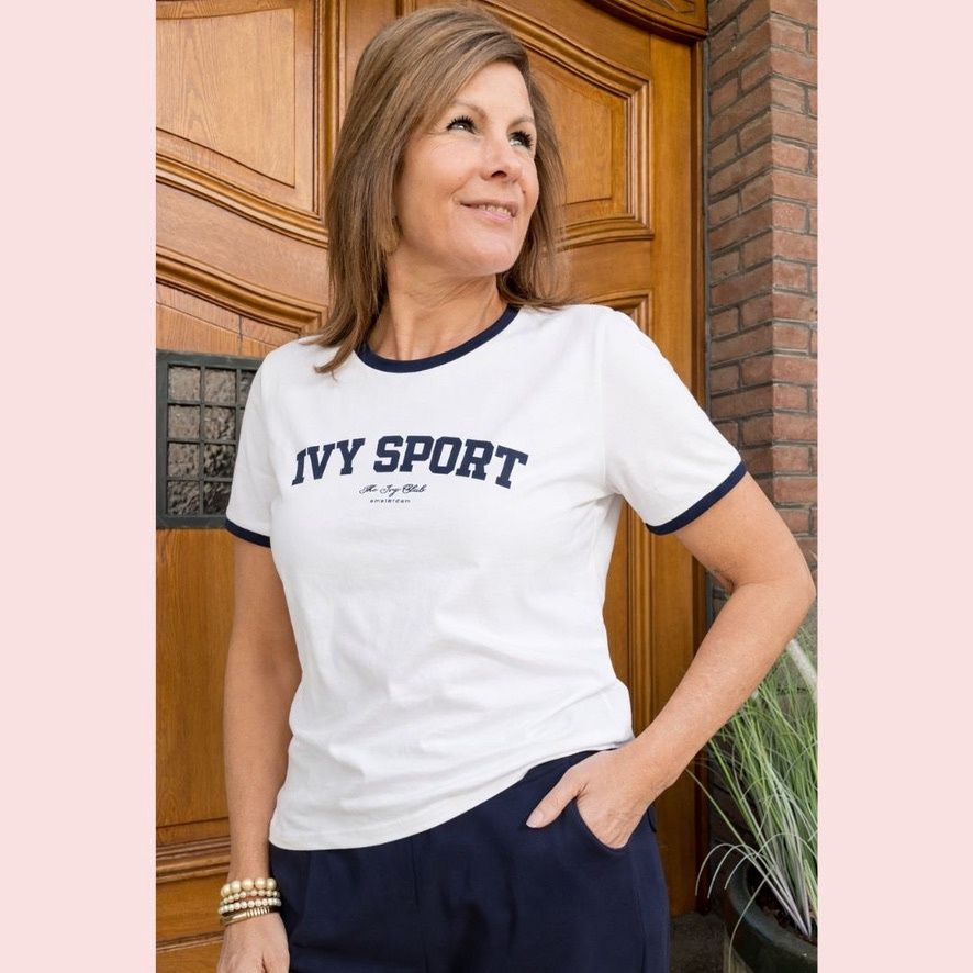 TSHIRT VJENNA - Offwhite/Night Blue