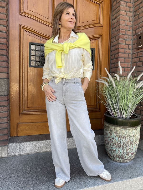 WIDE LEG JEANS MAXINE LIGHT GREY