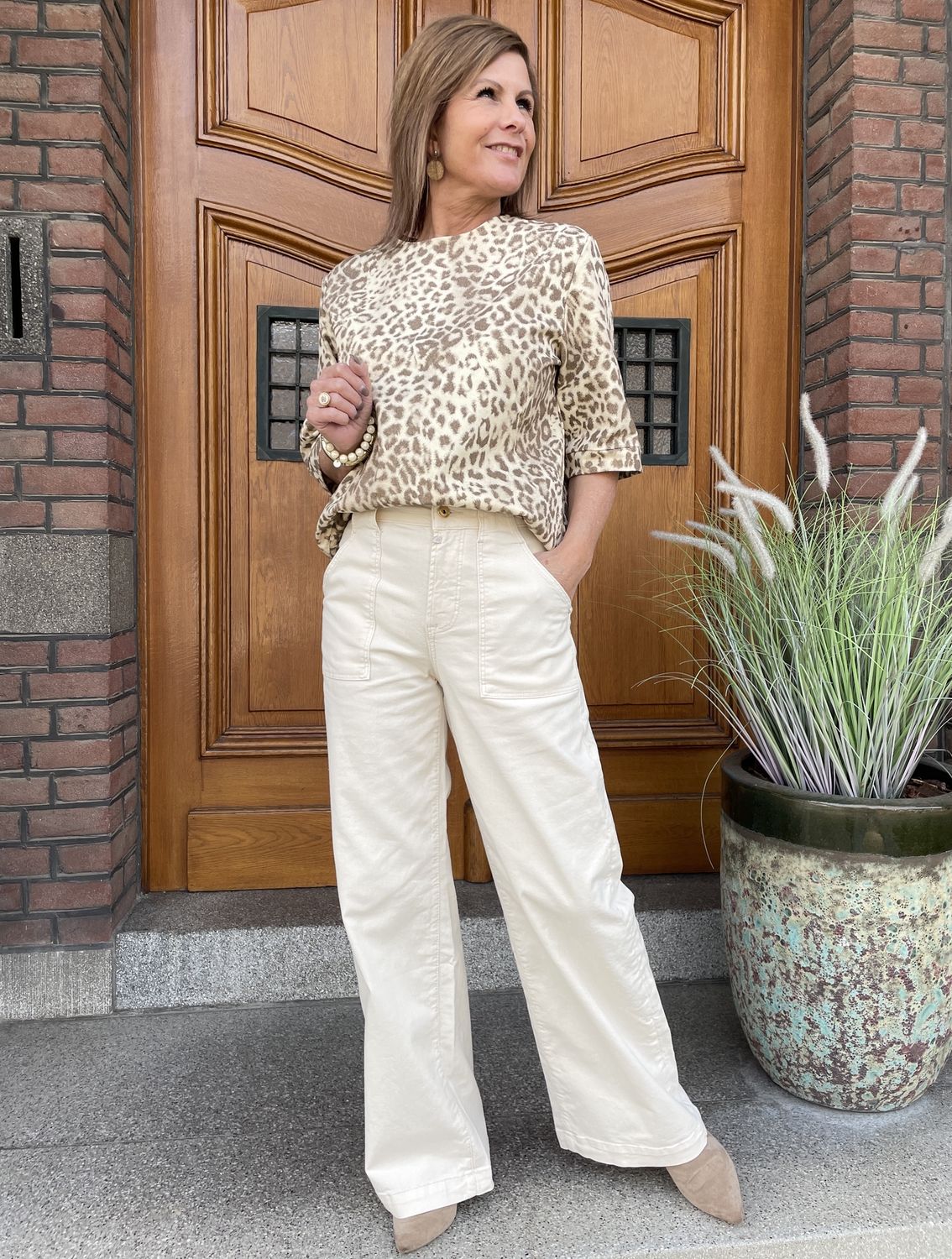 WIDE LEG JEANS LULU SAND