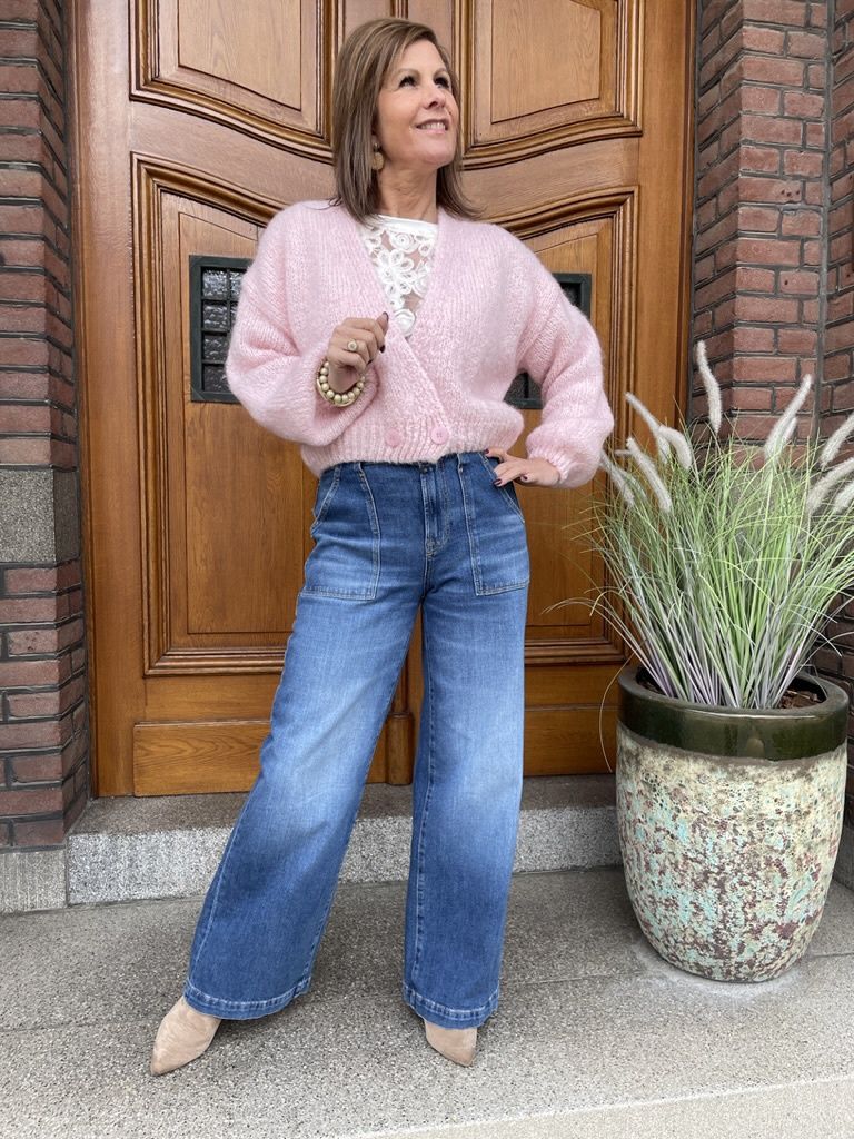 WIDE LEG JEANS LULU -- MEDIUM BLUE