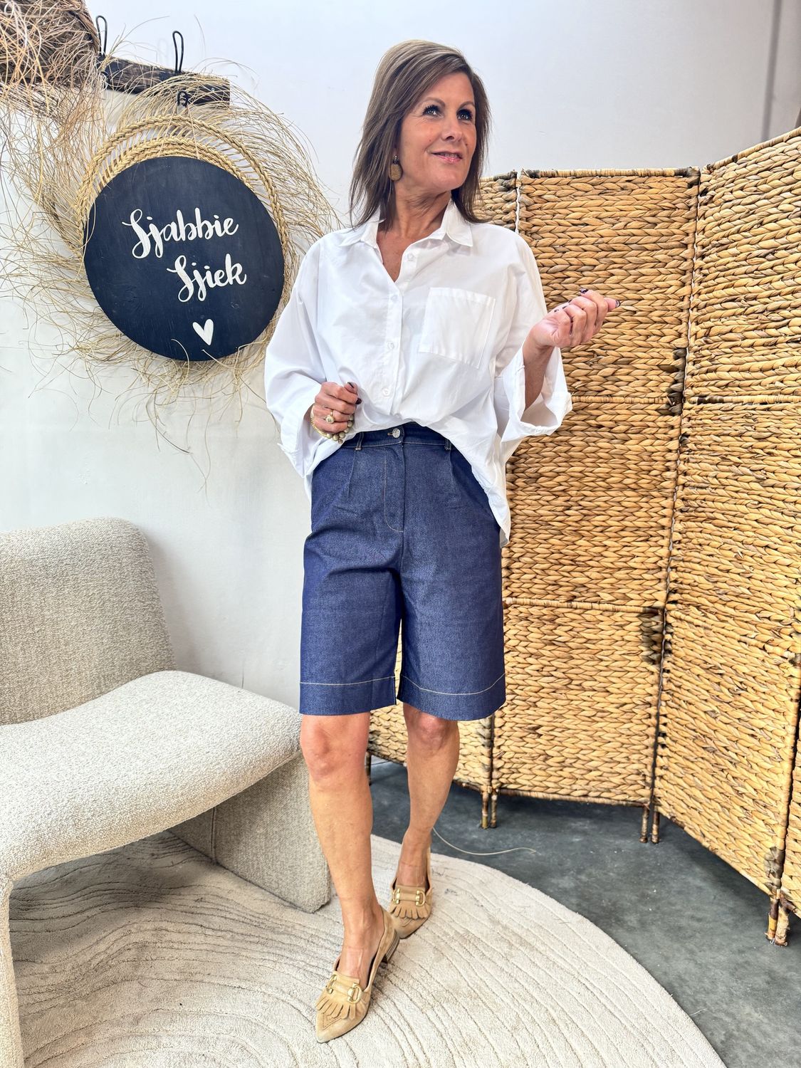 Korte Denim Broek Shan