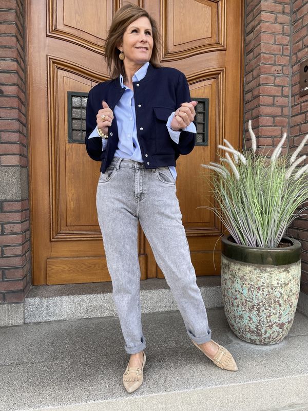 MOM JEANS Grijze wassing - Sunny