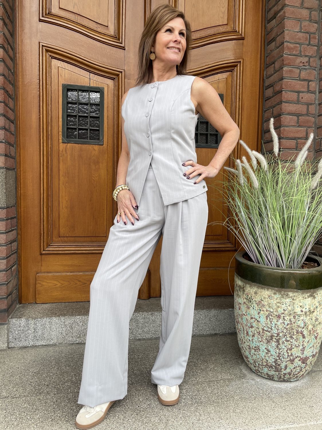 PANTALON Givainy - Grijs Krijtstreep