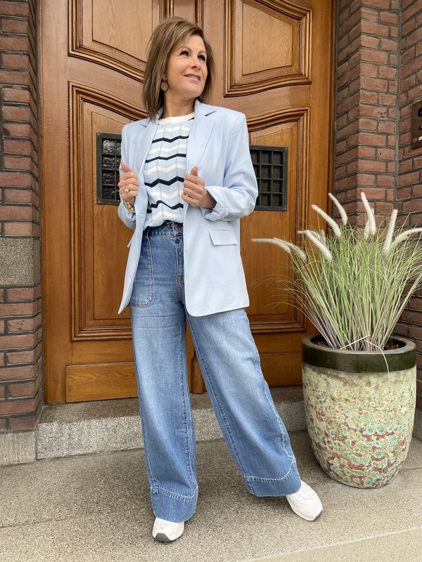 EFFEN BLAZER - LICHTBLAUW