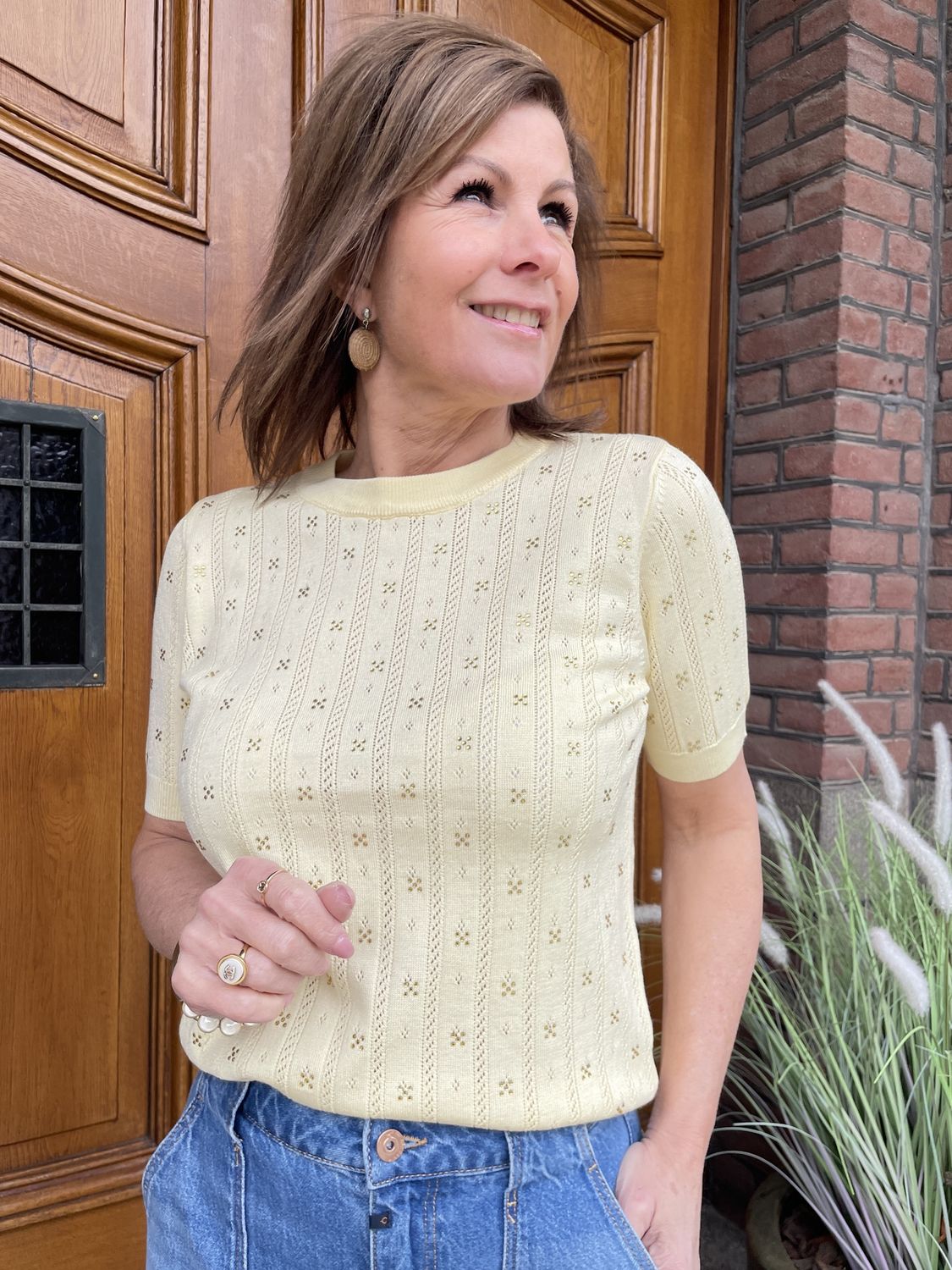 Gele Top met klein glittertje