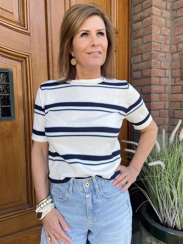 Gestreept Blauwe top - multicolor