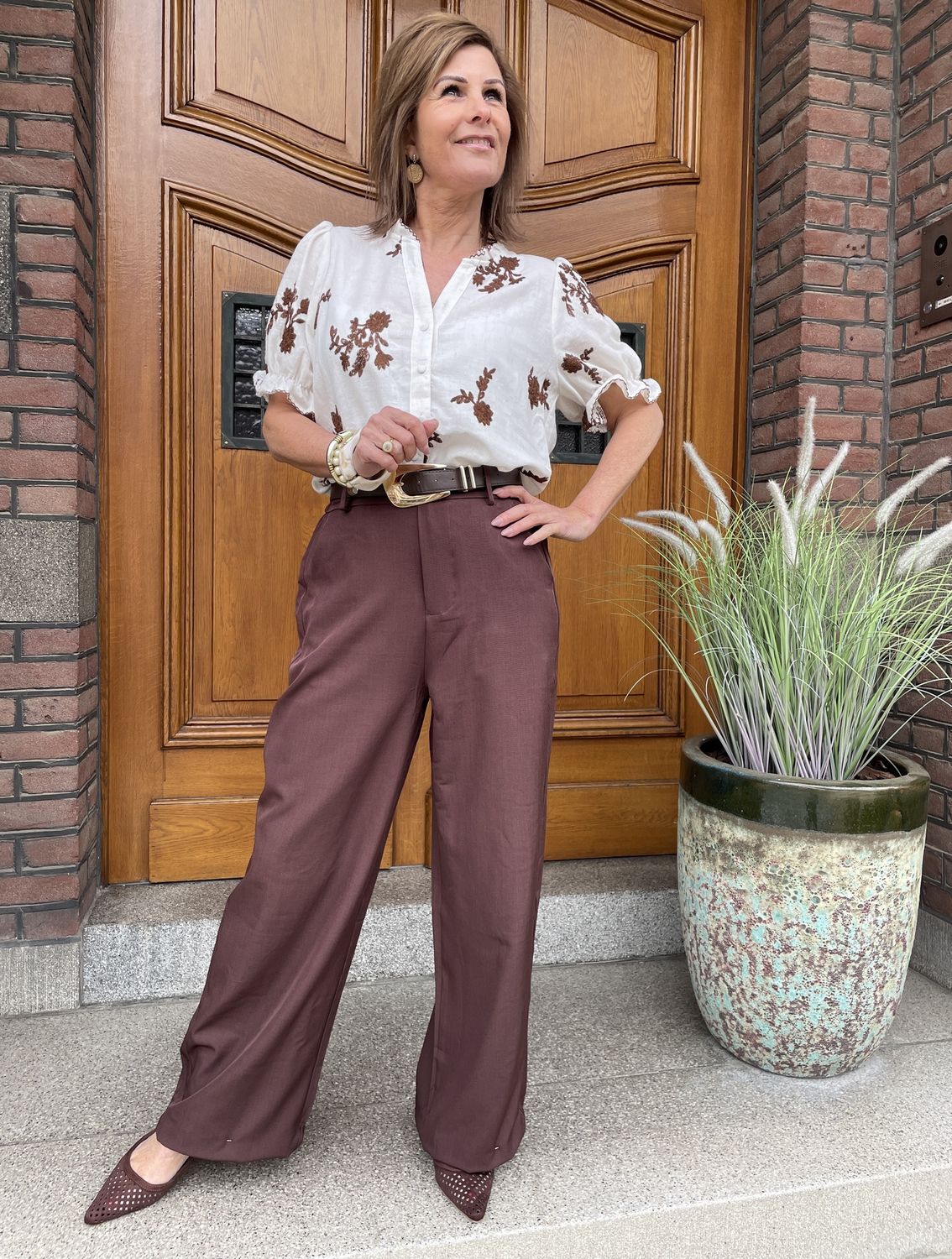 CHOCOLADE Pantalon met Riem