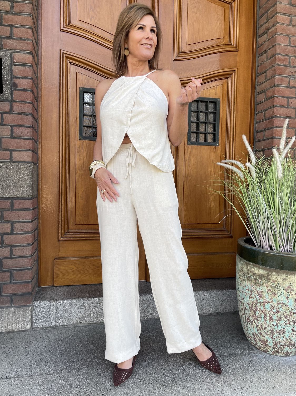 LINNEN PANTALON - Beige