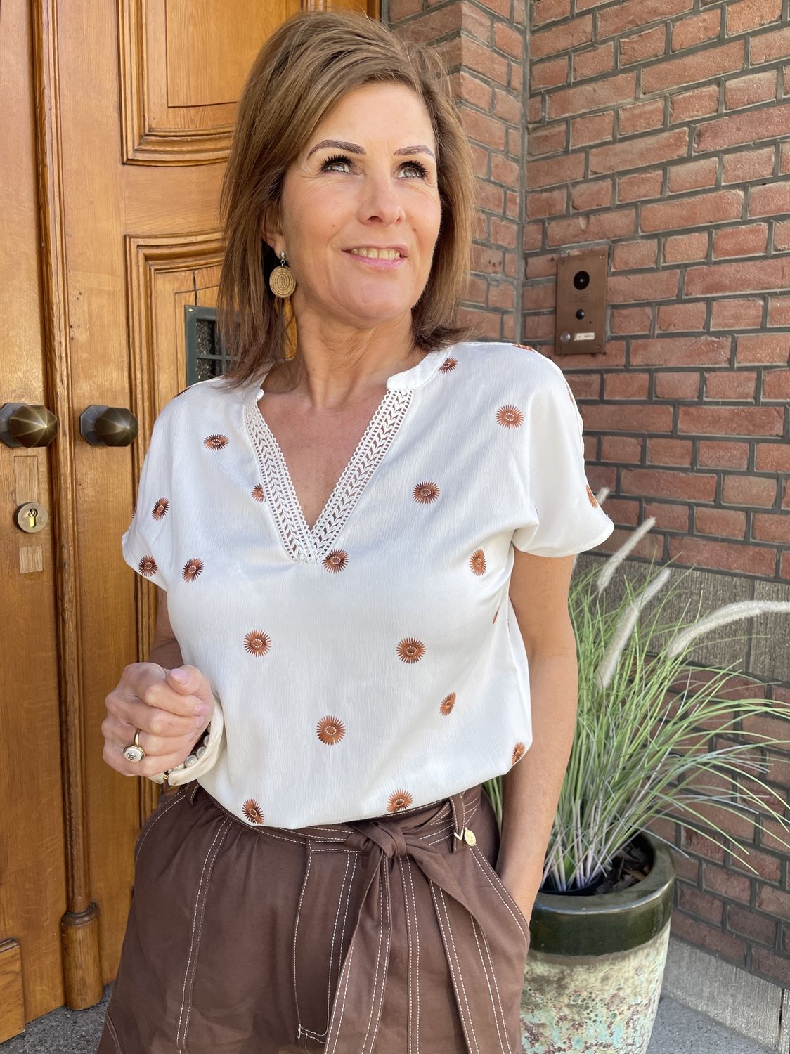 Top TOSINA Offwhite Orange