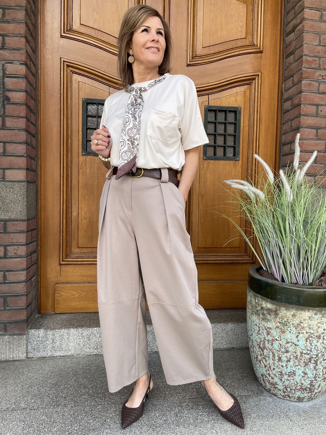 BALLON BROEK TAUPE - met riem